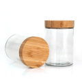 Eco-friendly Recyclable wide mouth 200ml 300ml 400ml 650ml 700ml cosmetic glass cream jar with bamboo lid